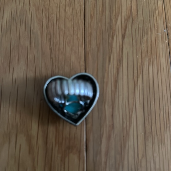 Fashion Heart Turquoise silver-plated Stretch Ring and matching necklace. - Picture 3 of 5